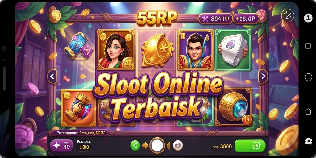 Tampilan gameplay Slot 55RP dengan berbagai mesin yang menarik.