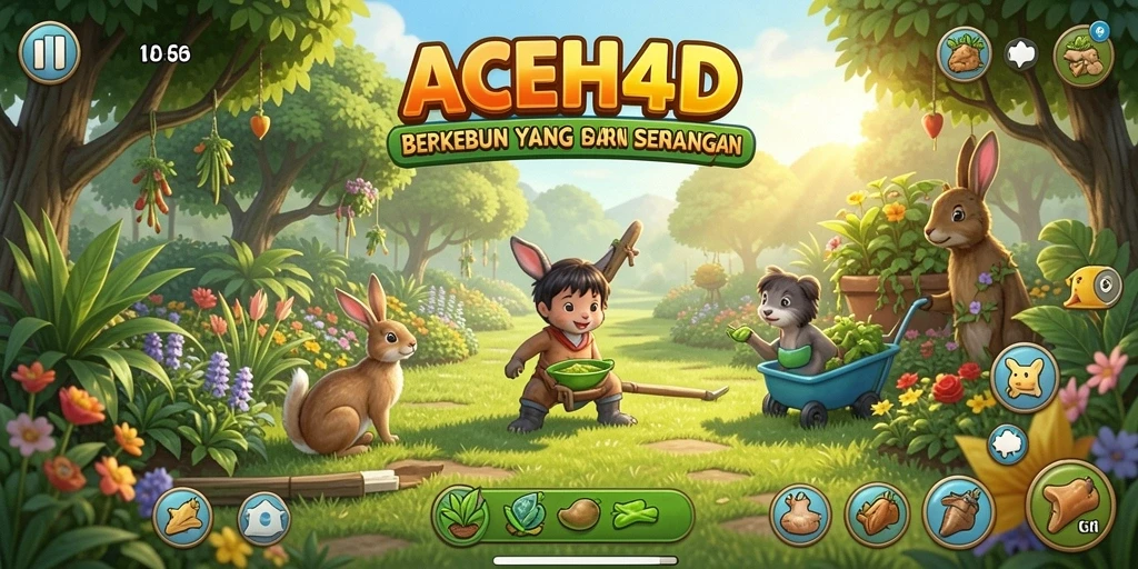 Screenshot gameplay ACEH4D menunjukkan aktivitas bertani yang seru dan interaktif.