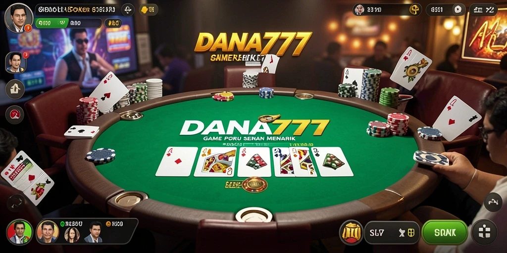Screenshot DANA777 menampilkan aksi seru saat bermain poker.
