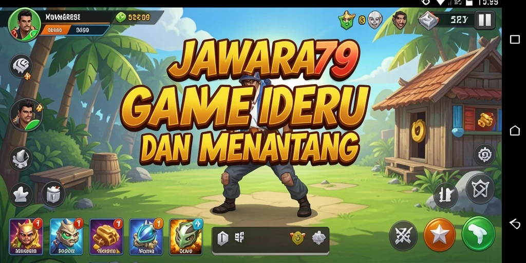 Tangkapan layar utama JAWARA79 menampilkan gameplay yang dinamis dan menarik.