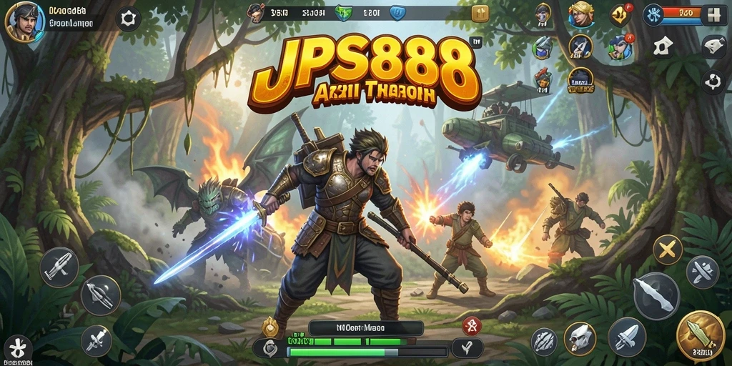 Screenshot JPS888 menunjukkan aksi mendebarkan dalam pertempuran sengit.