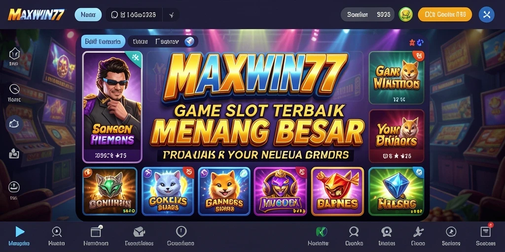 Tampilan menarik gameplay MAXWIN77 dengan tema slot beragam.