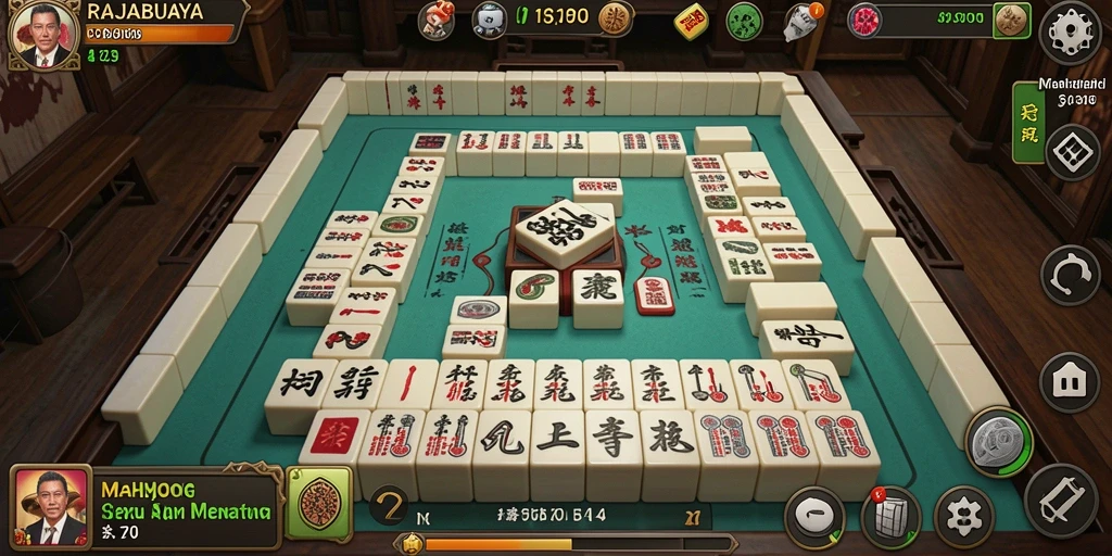 Screenshot gameplay RAJABUAYA menampilkan serunya bermain Mahjong.