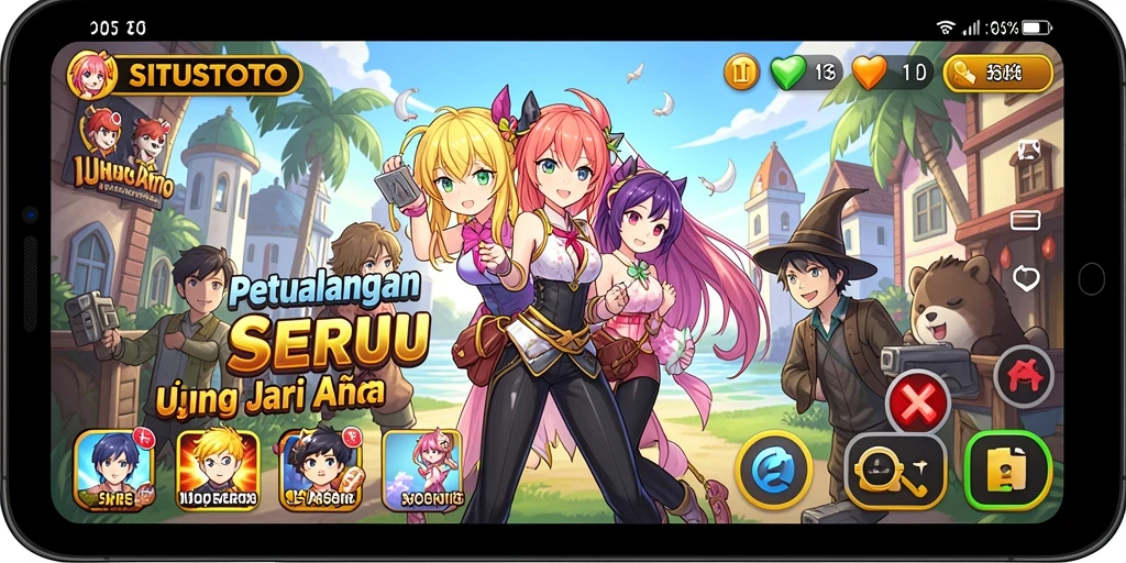Screenshot gameplay SITUSTOTO menampilkan aksi seru karakter anime.