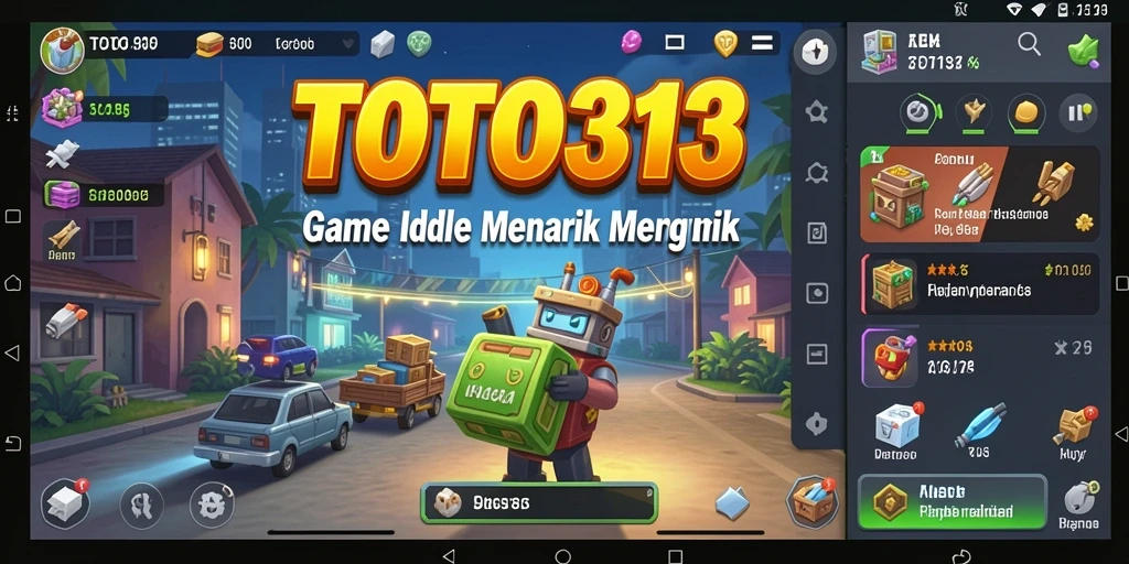 Tampilan gameplay TOTO313 menampilkan karakter dan mekanisme perolehan otomatis yang menarik.