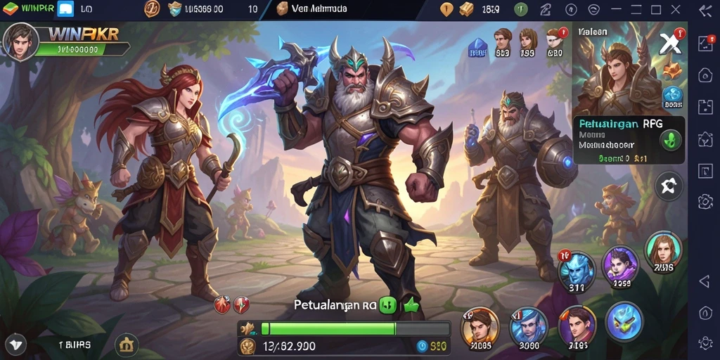 Tampilan gameplay menarik dari WINPKR dengan karakter yang beraksi.