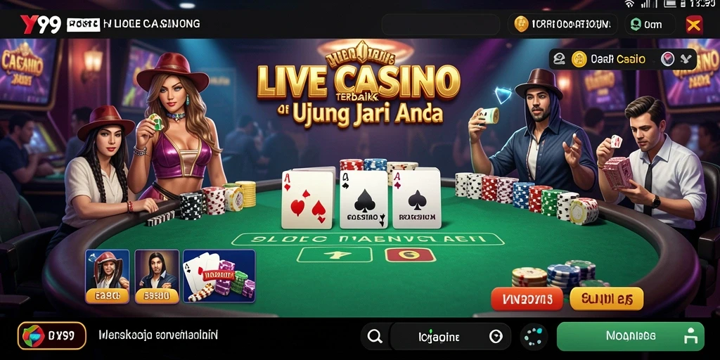 Tampilan screenshot Y89 menampilkan dealer langsung dan gameplay Live Casino yang menarik.